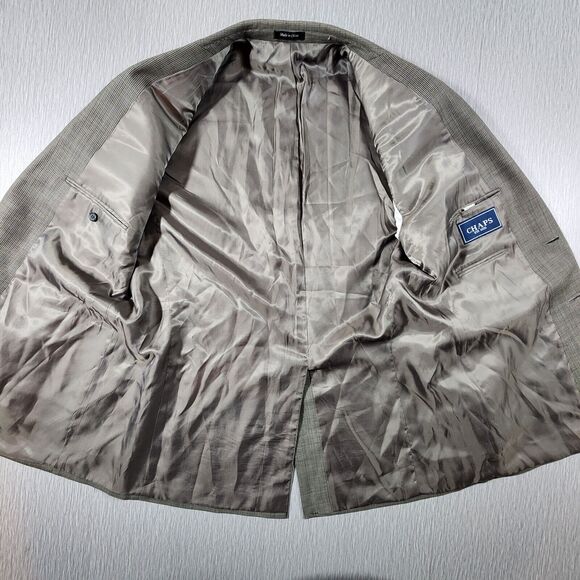 Chaps Ralph Lauren Mens Blazer Sport Coat Wool Houndstooth 44L - Picture 6 of 13